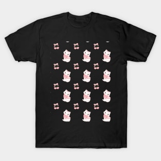 coquette cat and bow cherries T-Shirt